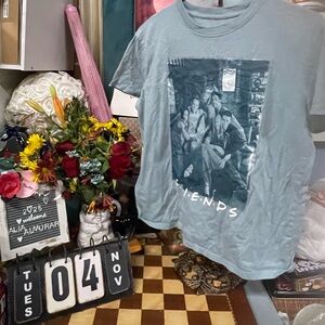 Friends TV Series Characters Gray/Green Tee Shirt Women's